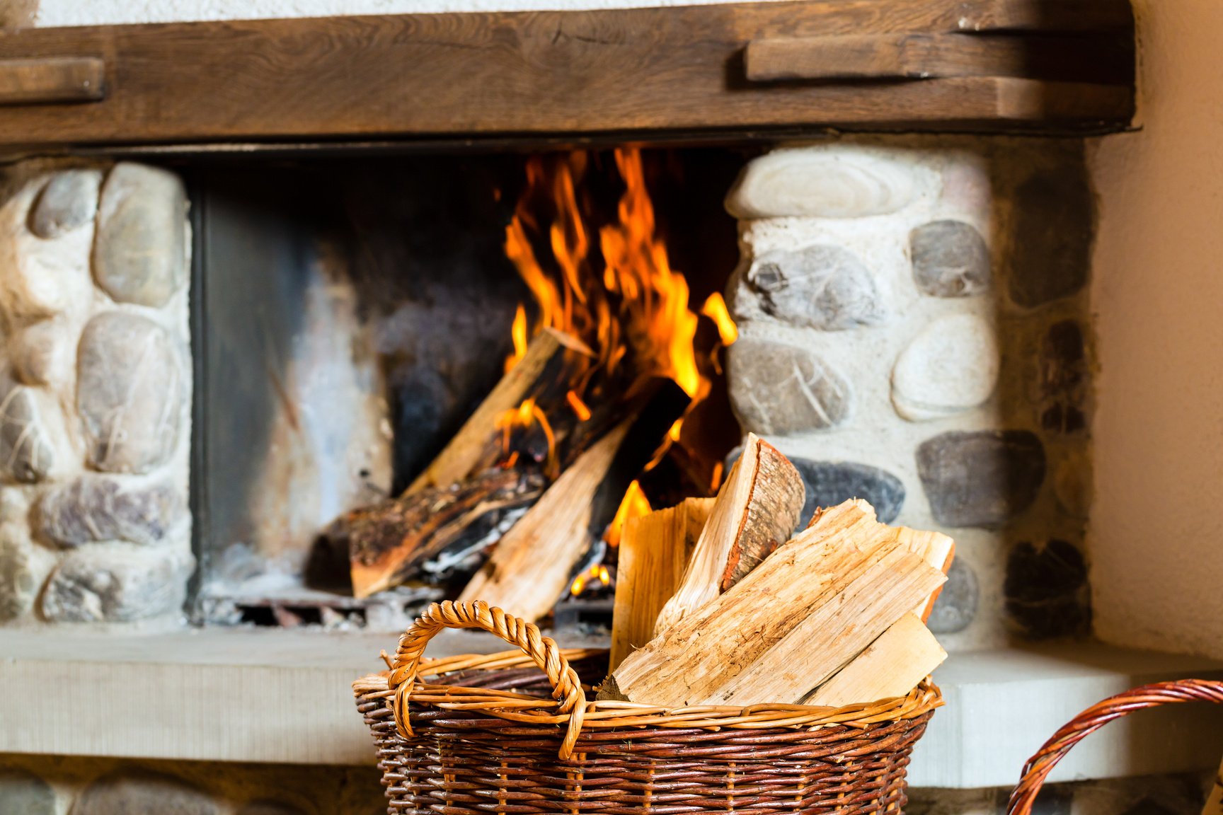 Fireplace in Cabin 